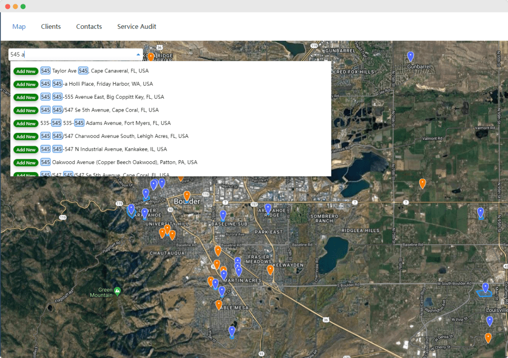 map view all clients